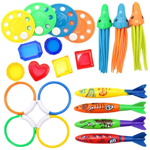 Kids Diving Toys Set 1 Set Funny Diving Game Shark Rocket Throwing Toy for Children Summer Games Swimming Pool Accessories Toy 1