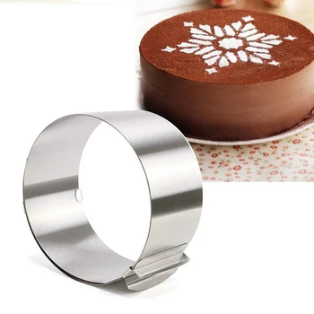 

Adjustable Stainless Steel Circle Mousse Ring, 6-12inch,Baking Tool for Birthday Cake, Party