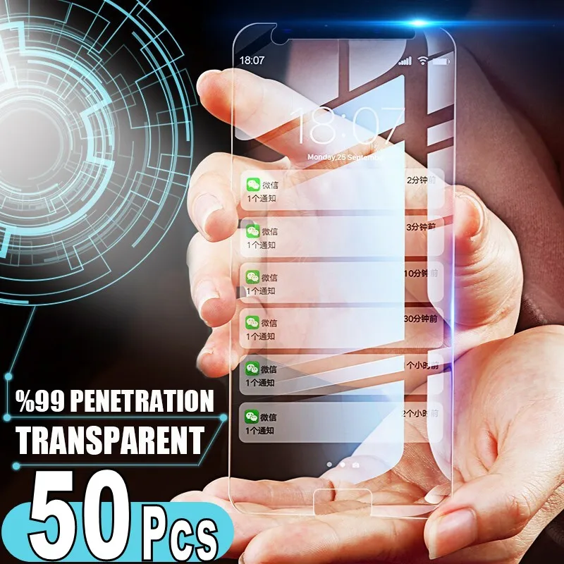 Закаленное стекло 50 шт./лот для Huawei Ascend Honor V30 P Smart 2020 2019 Mate 30 20 10 Pro Lite Защитная