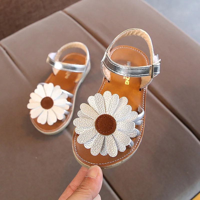 CYSINCOS Baby 2020 Summer Comfortable New Girls Beach Shoes Kids Flower Casual Sandals Children Fashion Size 21-35 Sport Sandals