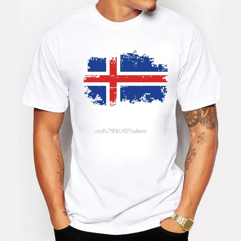 Best SellersEuropean Iceland Fans Cheer Tshirt for Men National Flag T-Shirts Fashion T shirts Tops | Мужская одежда