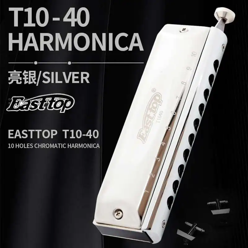 Обновленная новая Easttop Хроматическая губная гармоника 10 отверстий арфа армоника кроматика рот Ogan gaita Профессиональный музыкальный инструмент T1040