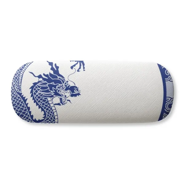 

Chinese Culture Blue Dragon Glasses Case Eyeglasses Clam Shell Holder Storage Box