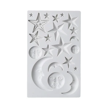 

Homemade DIY Reusable Soft Silicone Cake Decorating Tools Kitchen Gadgets Home Sun Face Stars Chocolate Sweets Fondant Mold