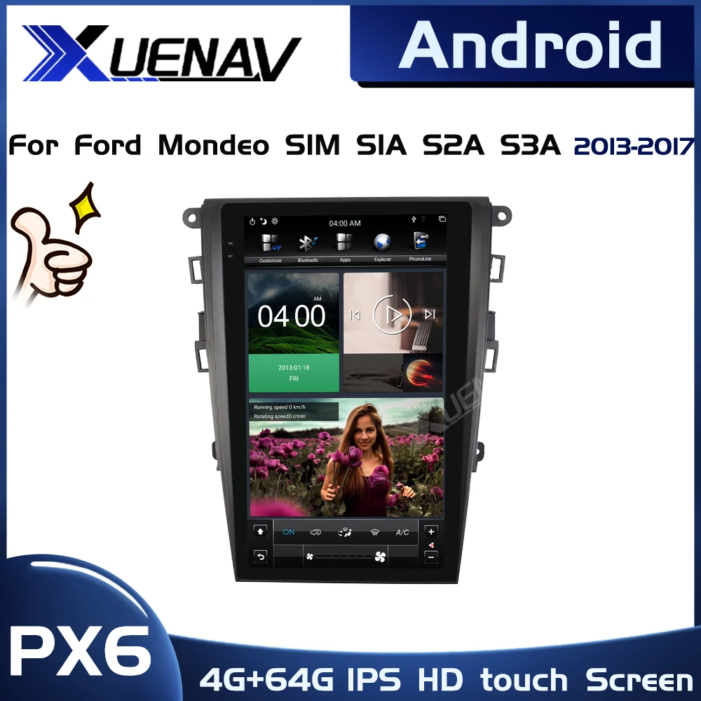 

PX6 system For Ford Mondeo S1M S1A S2A S3A 2013 2014 2015 2016 2017 radio 2 Din Multimedia Video Player GPS Tape Recorder DVD