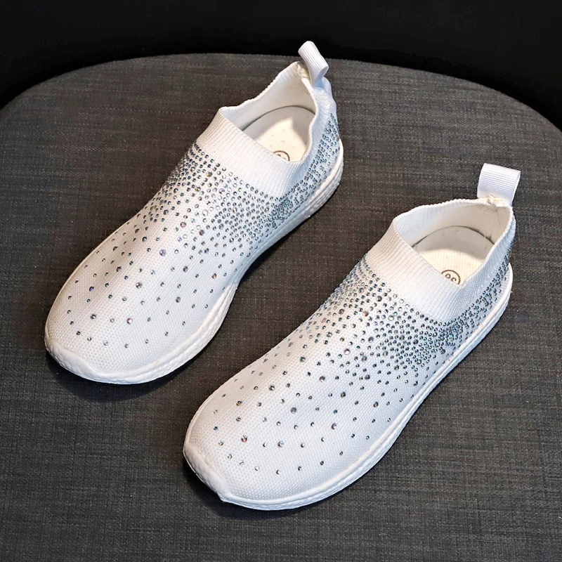 

CONSTANT Women Spring Autumn Sneaker Knitted Mesh Vulcanized Shoes Casual Slip on Flat Soft Walking Footwear Zapatos De Mujer