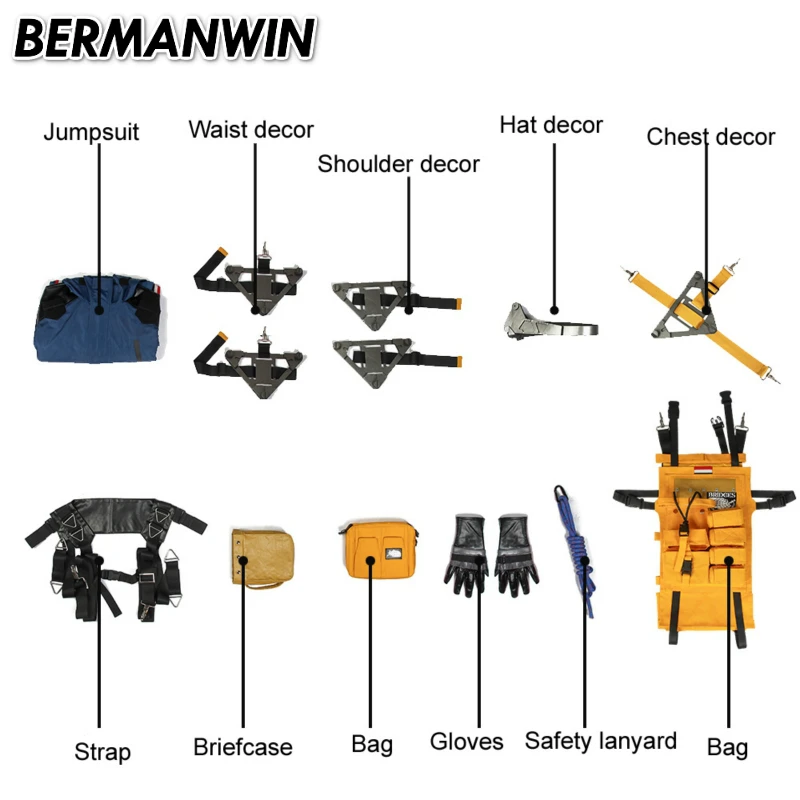 BERMANWIN Death Stranding Bag, карнавальный костюм, костюм супергероя для Хеллоуин, для мужчин, вечерние, Sam Bridges, Norman Reedus, наряд, аксессуары