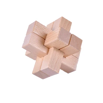 

Large 3D Children wooden classical toys IQ Test Game Toy Kong Ming lock Lu ban lock Interlocking Puzzles for adults and kids 6Y+