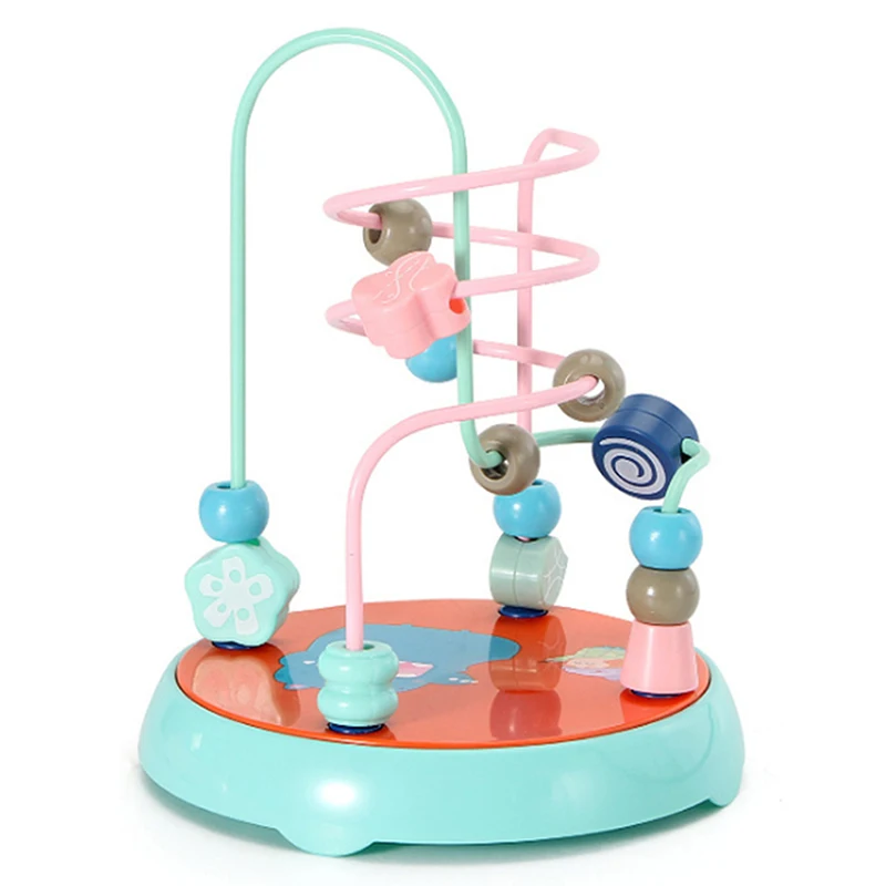 Обучающая игрушка для детей раннего возраста, Детские Разноцветные деревянные бусины, обучающая игрушка, подарок для детей, деревянная кукла - Цвет: green