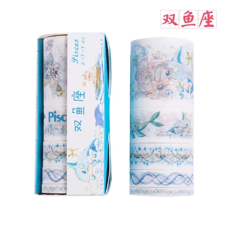 9 5 шт./компл. Творческий 12 Созвездие серии лента Washi Kawaii для художественного оформления ногтей, ручная работа для Скрапбукинг малярный скотч для детей - Цвет: 9
