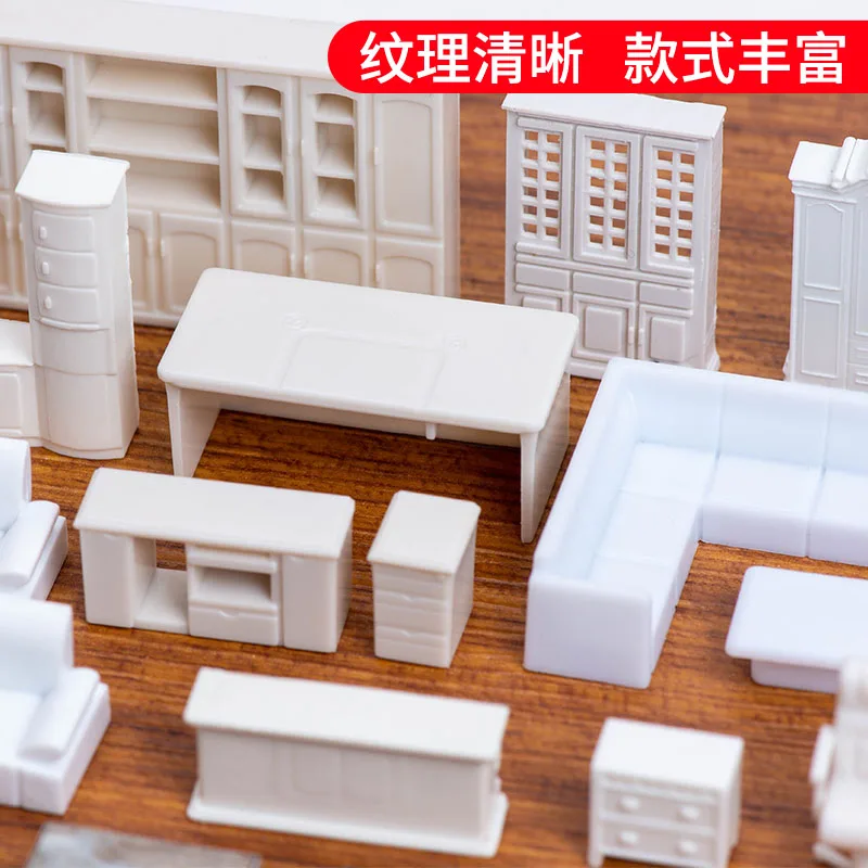 1:50 Scale Miniature Furniture Realistic DIY Model Dollhouse Office Kits Kitchen Accessories Tabletop Scenery DIY Craft Kits