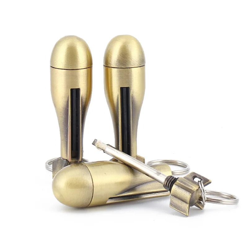 

Missile Permanent Matches Compact Lighter Waterproof Keychain Flint Fire Starter Lighter Kerosene Camping Outdoor Survival Tool