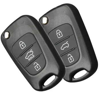 

ysdsjj Replacement Remote Car Key Shell 3 BT Flip Folding Key Case For Kia K2 K5 Rio 3 Picanto Ceed Cerato Sportage For Hyundai