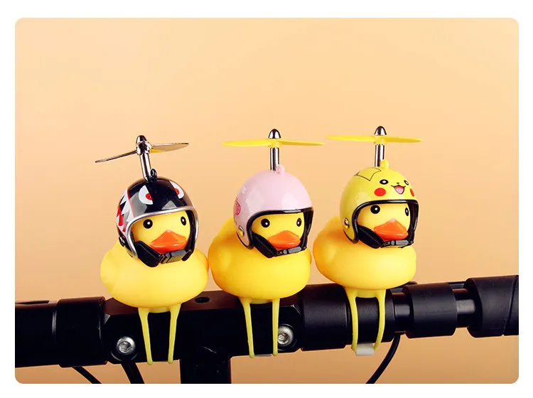 WorthWhile Bicycle Duck Bell with Light Broken Wind Small Yellow Duck Bike Motor Helmet Riding Cycling Accessories1