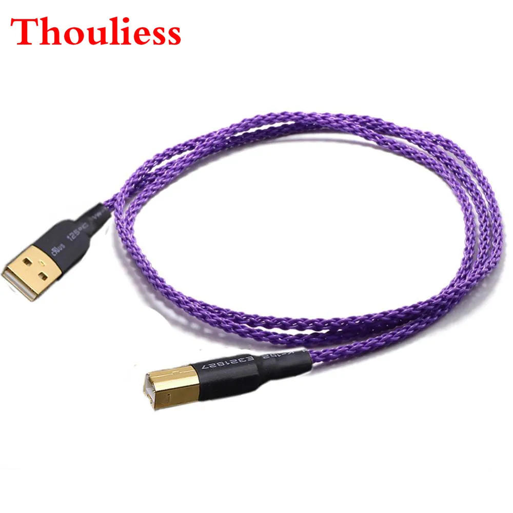 Thouliess Cable de Audio USB A B HIFI, DAC A B 7N OCC, USB Digital