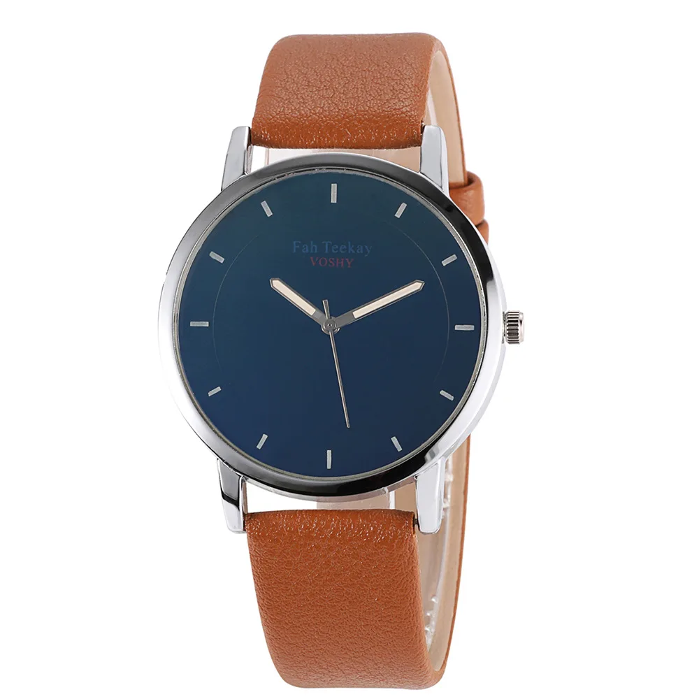 

New Style Hot Selling Twelve Point Non-with Numbers Dial Leather Belt Men Casual Fashionable Watch