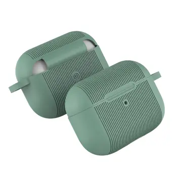 

Silicone Protective Case Striped Earphone Cover for AirPods Pro with Carabiner