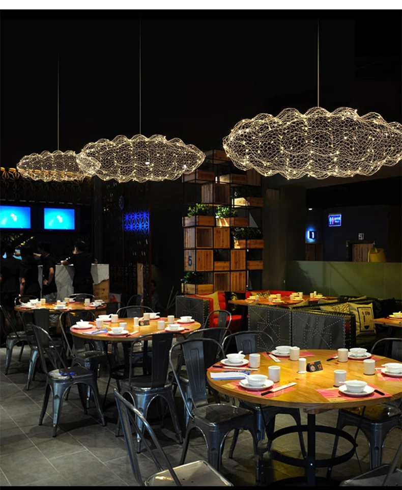 Modern cloud chandelier creative starry light design personality hotel restaurant bar indoor gold Gypsophila Chandeliers small chandeliers