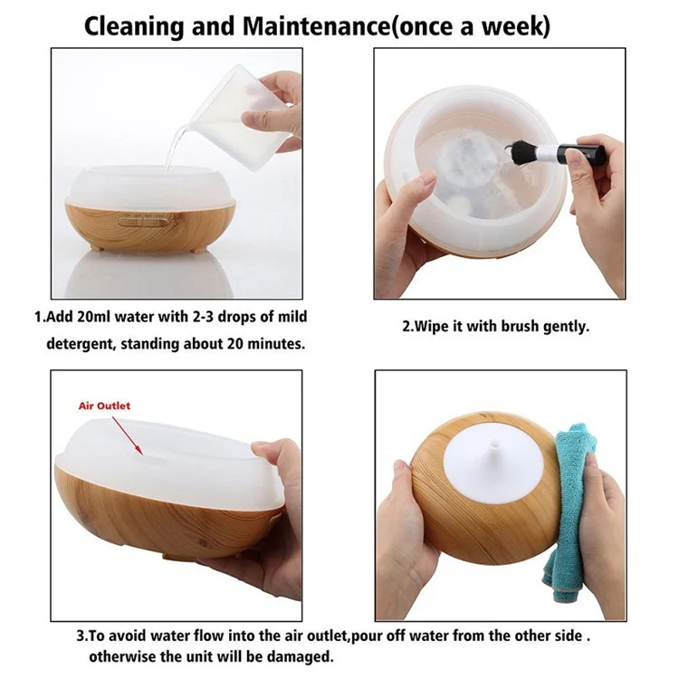 light Brown Wood Grain 300 ml Aroma Diffuser Ultrasonic Essential Oil Diffuser (27)