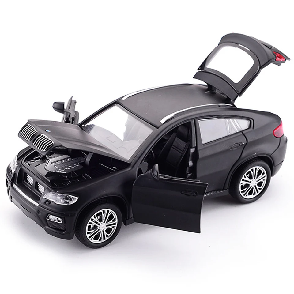 

Hot Alloy Diecast Model Car 1:32 BMW SUV X6 Flashing Sound Child Metal Car Toys Pull Back Wheels Kids Birthday Christmas Gifts