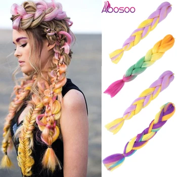 

Afro Ombre PreStretched Braiding Hair Extensions Colorful Strands Wick Expression Box Braids Synthetic Jumbo Crochet Hair