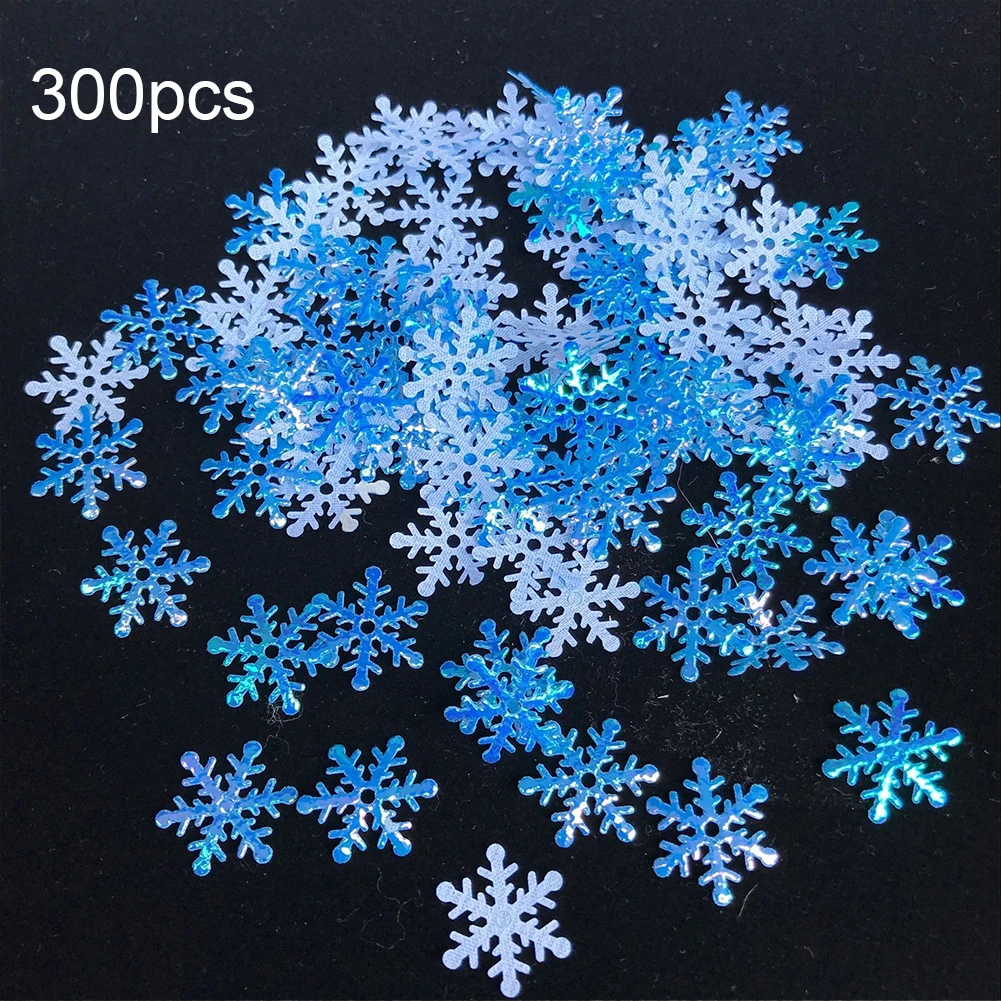 300 PCs Non Toxic Snow Shape Lightweight Props Party Tabletop Confetti Home Sprinkles Festival Christmas Decoration Crafts