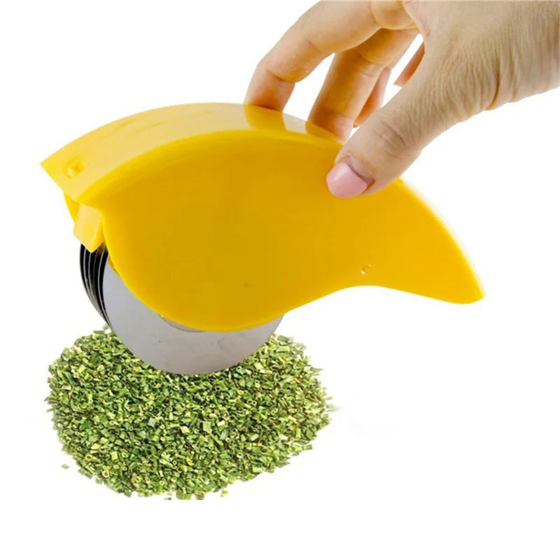 Herb Rolling Mincer Herbal Manual Scallion Cutter Slicers Non-slip Grid 6 Stainless Steel Blade Kitchen Gadgets Cooking Tools | Дом и сад