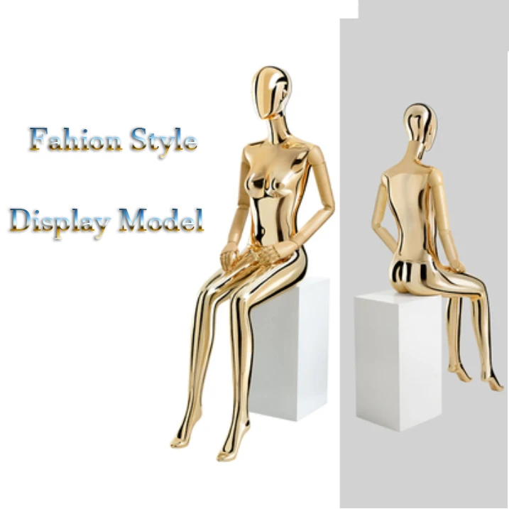 

Fashion Electroplated Mannequin Silver&Golden Model Sitting Manikin Customized Best Quality