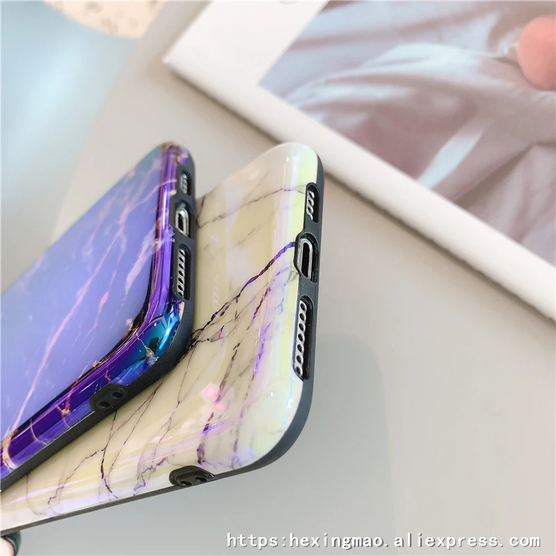 Цветной мраморный чехол для телефона Blue Ray для iphone 11promax XR XAMAX чехол для iphone 6 7 8 Plus Забавный геометрический комбинированный чехол s
