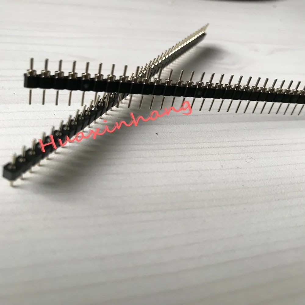 200 шт. 2,54 мм Шаг 1* 40pin круглое отверстие одиночный ряд контактов позолоченный Мужской прямой контакт для PCB разъем