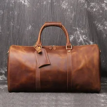 Новые мужские дорожные сумки Crazy Horse из натуральной кожи, качественные мужские дорожные сумки для путешествий, вместительные дорожные сумки для путешествий
