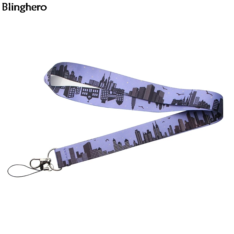 Blinghero городской пейзаж Lanyards ночное небо шнурок для ключей классные ключи для телефона ID значок шеи ремень Висячие веревки BH0217