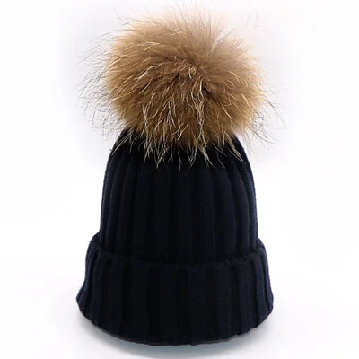 Зимние теплые шапки для женщин, Skullies Beanies, Pom Beanies, шапки, толстые вязаные мягкие Меховые шапки с помпоном, женские уличные повседневные Шапки - Цвет: style 2