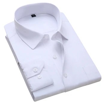 

6XL 7XL 8XL Large Men's Business Casual Long Sleeve Shirt White Blue Black Male Social Formal Slim Fit Dress Shirts Plus Size