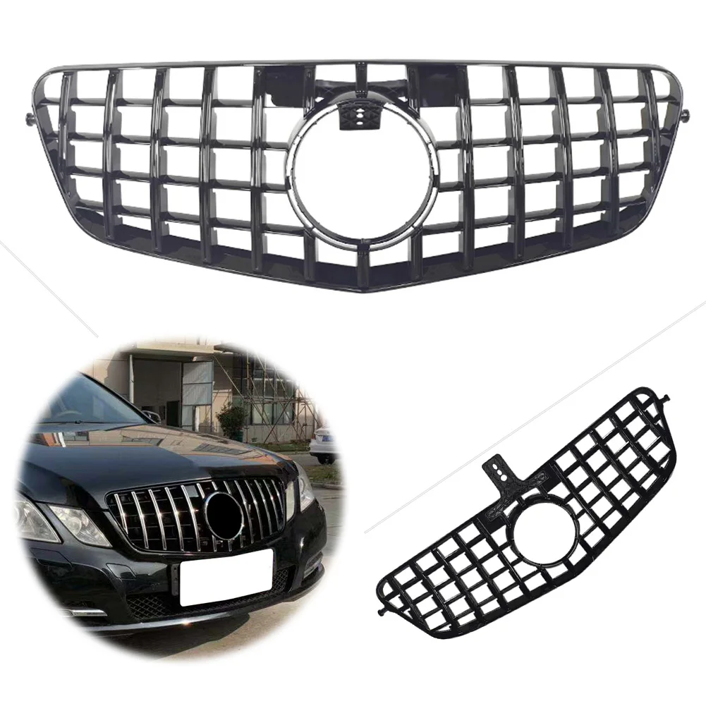 GTR передняя решетка AMG гриль для 2010-2013 Mercedes Benz E-Class W212 E250 E300 E350 E500 E550 E63 Sedan Wagon глянцевый черный
