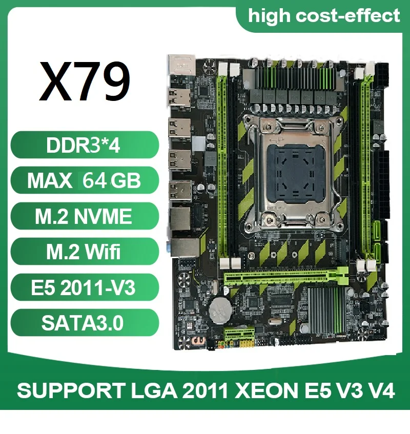 Материнская плата X79 LGA 2011 USB2.0 SATA3 поддержка памяти REG ECC и процессора Xeon E5