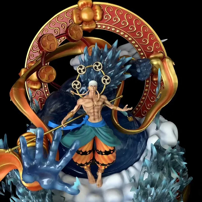 Аниме ONE PIECE Sky Piea Enel Thunder God GK статуя из смолы 7 цветов светильник кой модель игрушки