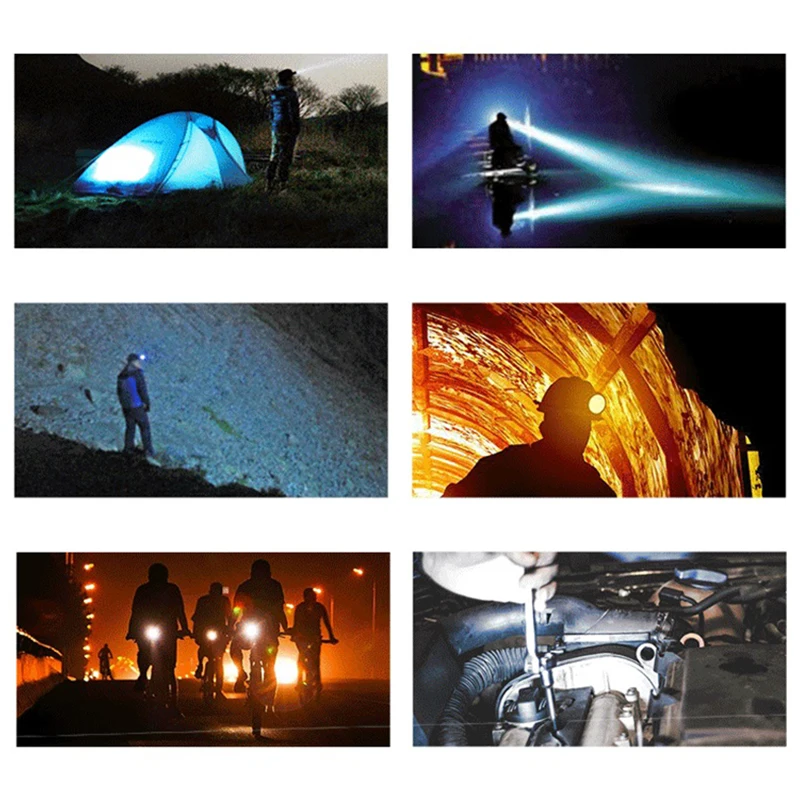 NEW Bright LED Waterproof Headlamp T6 Head Flashlight Torch Rechargeable Head Light Lamp Head for Fishing Camping Cycling