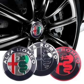 

Car Styling 4pcs aluminum Emblem Car Wheel Center Hub Caps sticker For Alfa Romeo Giulietta Spider GT Giulia Mito 147 156 159