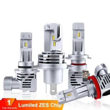 

50Pcs/Lot H4 HB2 9003 Car LED Headlight Bulbs M3 Mini High Low Hi Lo Beam ZES Chips 60W 12000LM 6000K Wireless Plug-in