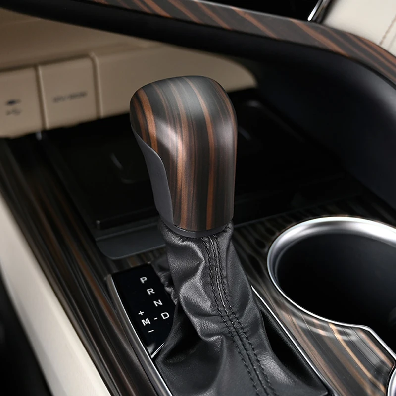 Steering Wheel Button Frame Gear Head Knob Cover Central Strip Interior Stickers ABS Golden Wood For Toyota Camry 2018-2024