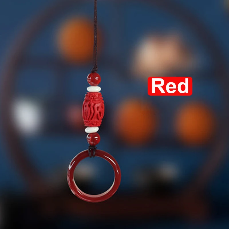 Red Роскошный агатовый ремешок для телефона iphone 11 max pro, ремешки для мобильного телефона, кольцевой ремешок для Huawei VIVO oppo, подарок для смартфона xiaomi - Цвет: Red