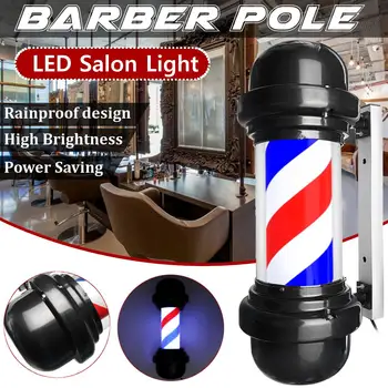 

50cm LED Barber Shop Sign Pole Light Red White Blue Stripe Design Roating Salon Wall Hanging Light Lamp Beauty Salon Lamp