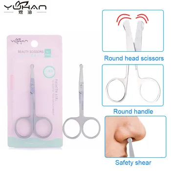 

Nose Hair Clip Facial Trimmer Safety Professional Eyebrow Scissor Nose Hair Scissors Stainless Women Cosmetic Tools Beauty Girl