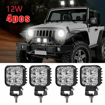 

12W Work Light Square Flood Beam Tractor Truck 12-24V IP67 6500K White
