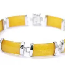 Красивый желтый браслет на цепочке 7," AAA>