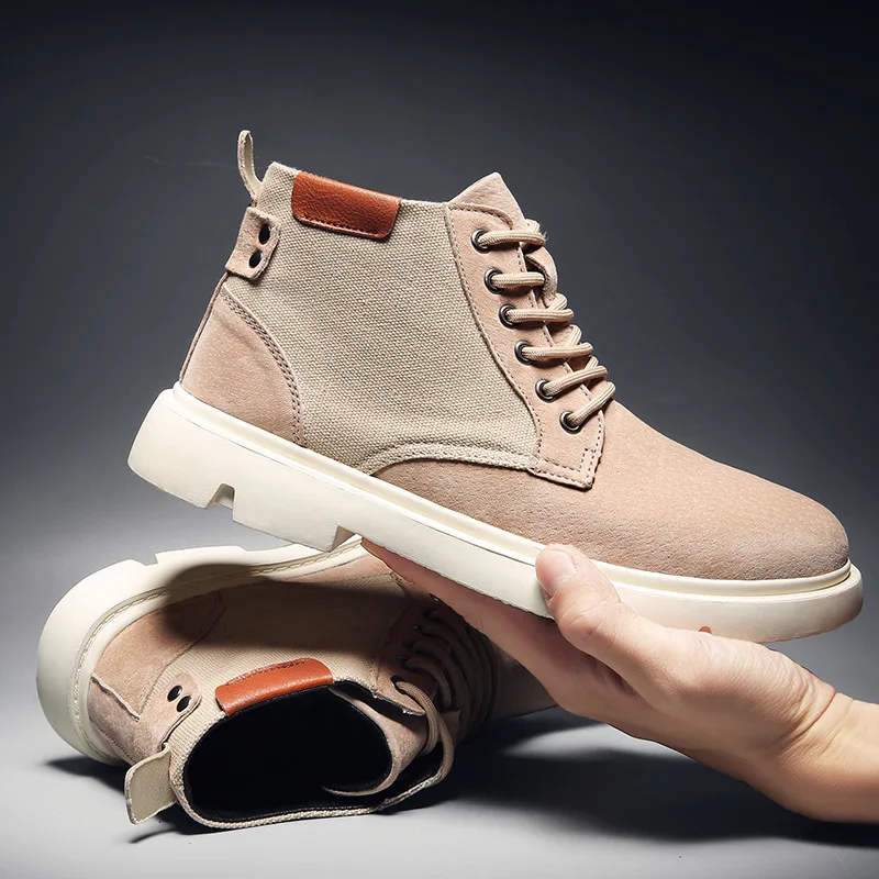 

Autumn & Winter New Style Leather Boot Fashion MEN'S Short Boots Mid-top Martin Boots Workwear Style Men's Boot European And Ame