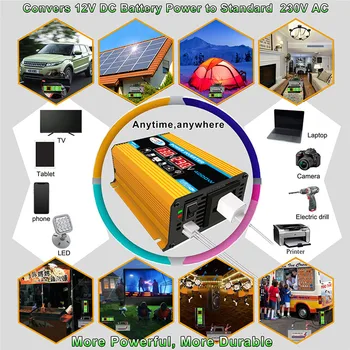 

300W DC 12V to 220V/110V LED Car Power Inverter Converter Charger Adapter Dual USB Voltage Transformer Modified Sine Wave