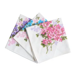 1 ensemble de mouchoirs colorés pour femmes, foulard Floral imprimé, luxueux, de poche, pour cadeau de fête, de mariage 