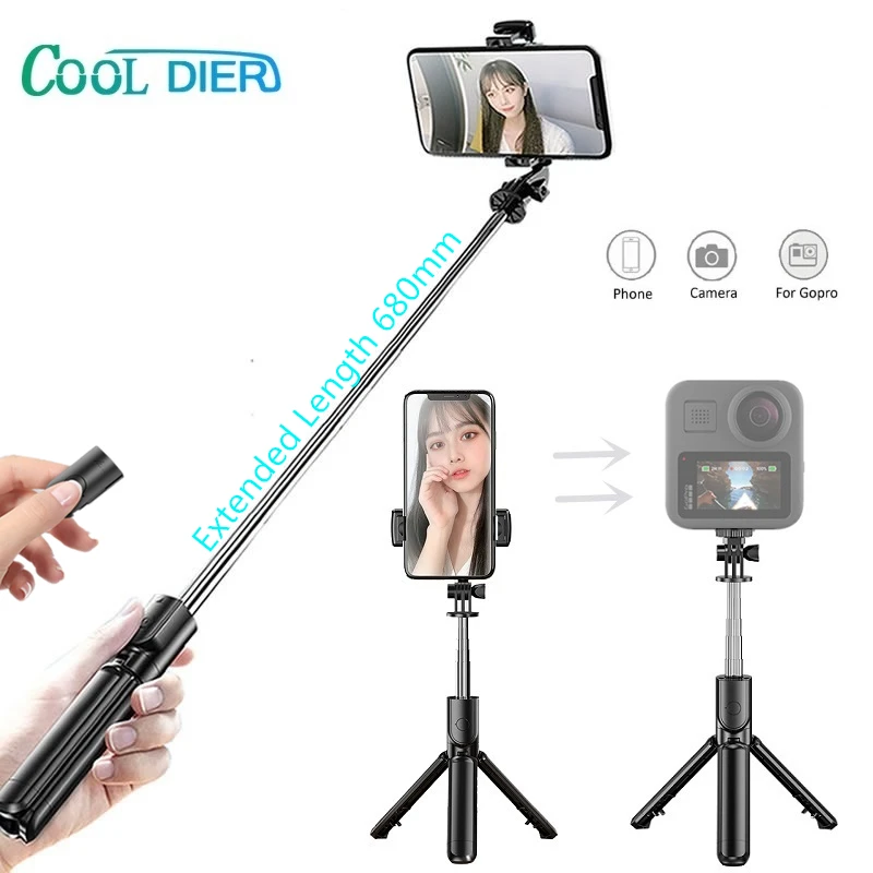 COOL DIER 2021 New 4 in 1 Mini Bluetooth Wireless Selfie Stick Foldable Tripod Monopods For Gopro action camera For Smartphone
